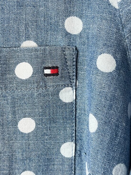 Tommy Hilfiger 100% Cotton Polka Dot Button‑Down – Women’s XXL | Quiet Luxury - Picture 2 of 10